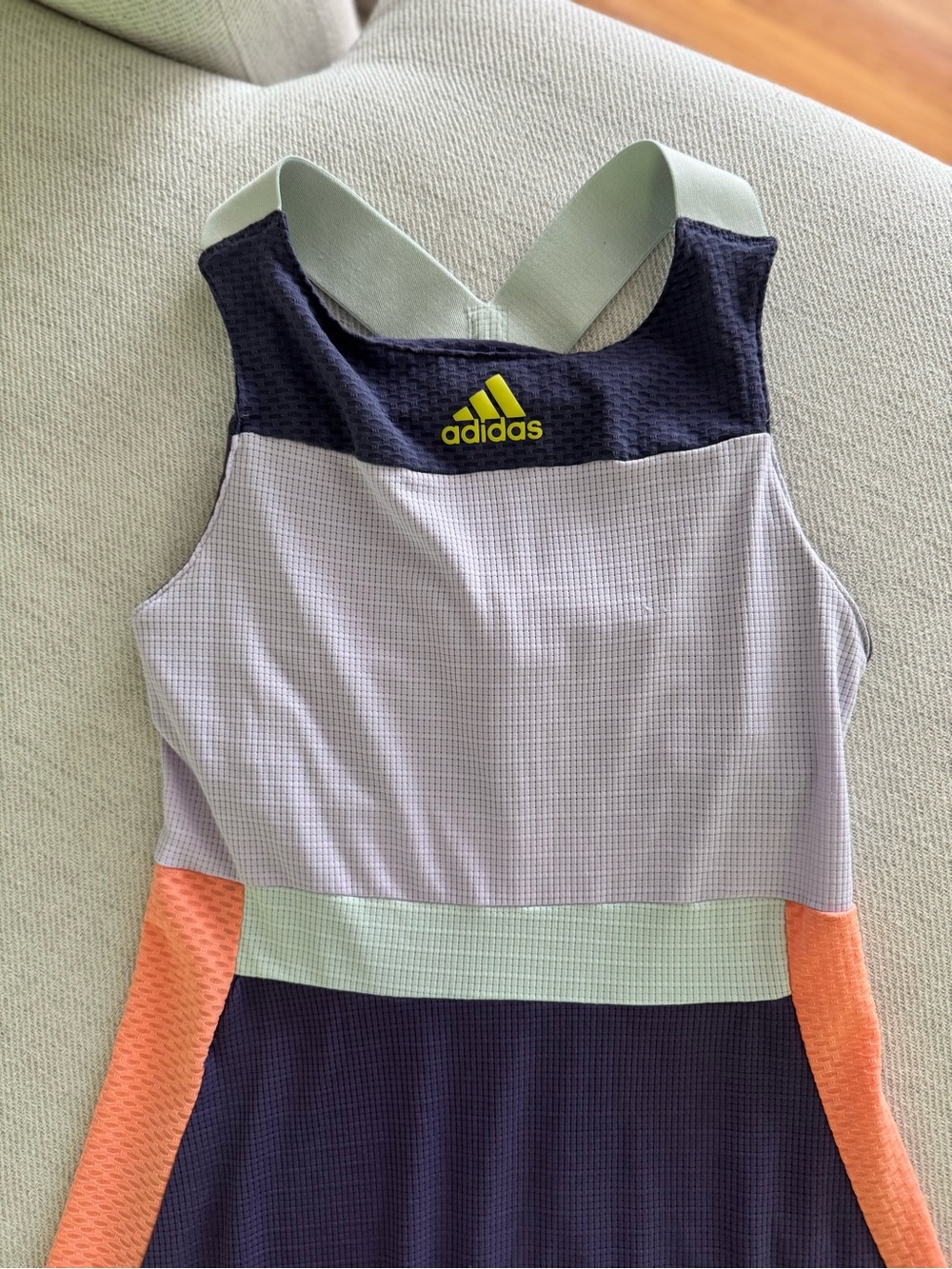 Adidas  Colorblock Tennis Dress in Lavender, Purple & Coral - Picture 2 of 4
